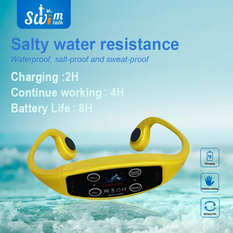 Waterproof Swimming Teaching Equipment Bone Conduction Swimtalk System